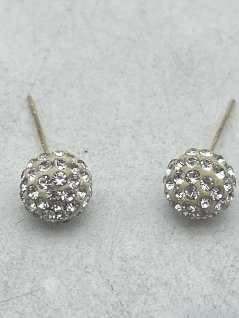 10k Yellow Gold W/ Crystal Stud Earrings - 0.5g